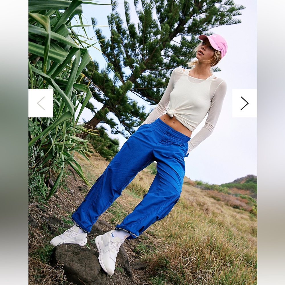 Free People Movement Mesmerize Me Solid Pants in True Blue NWT